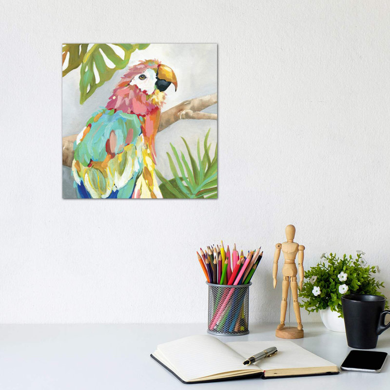 Tropical Plumage by Carol Robinson - Wrapped Canvas Painting, 30.48 cm H x 30.48 cm W
