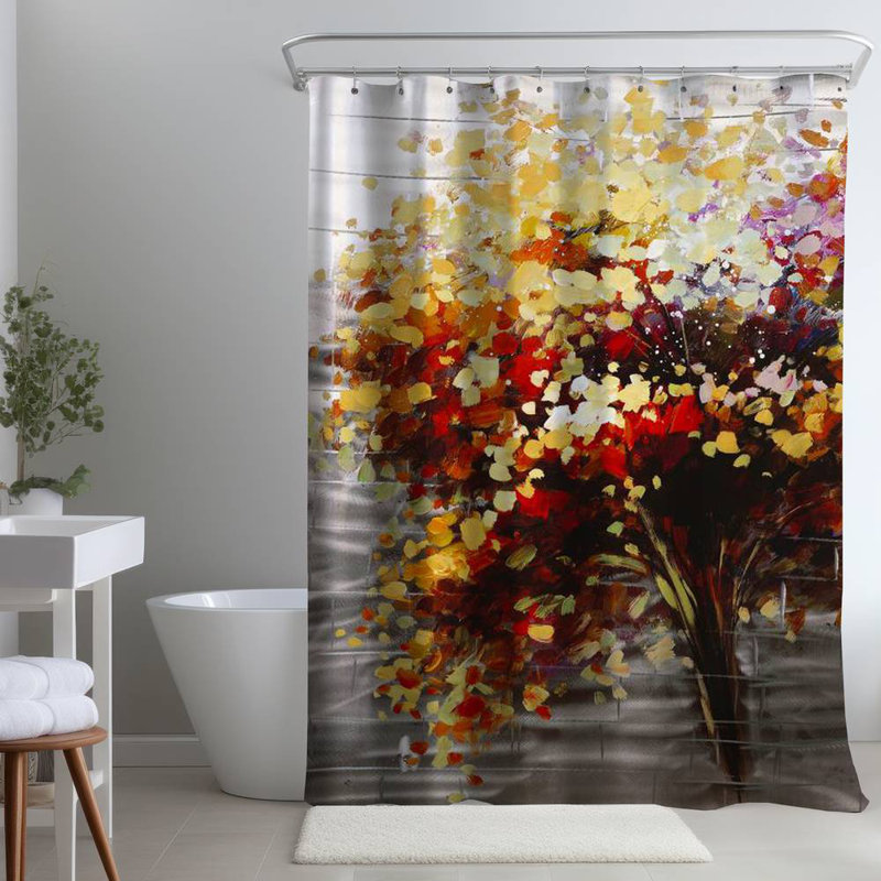 Shower Curtain LA14 – Polyester Shower Curtain, Dye Sublimation Print, 71" W × 74" L