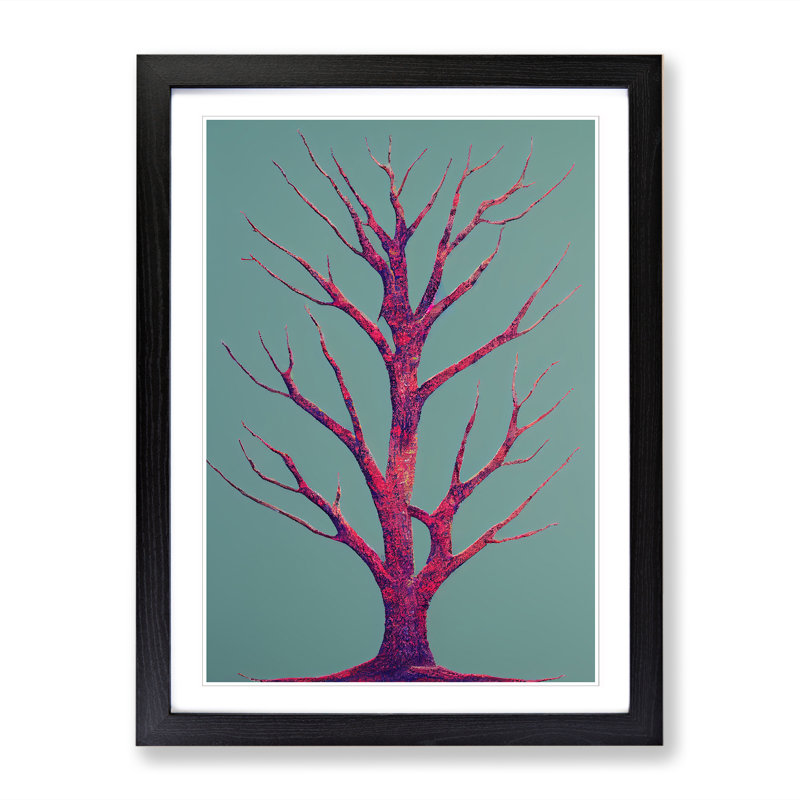 Tree Pattern - Single Picture Frame Print, 64cm H x 46cm W x 2cm D, Oak