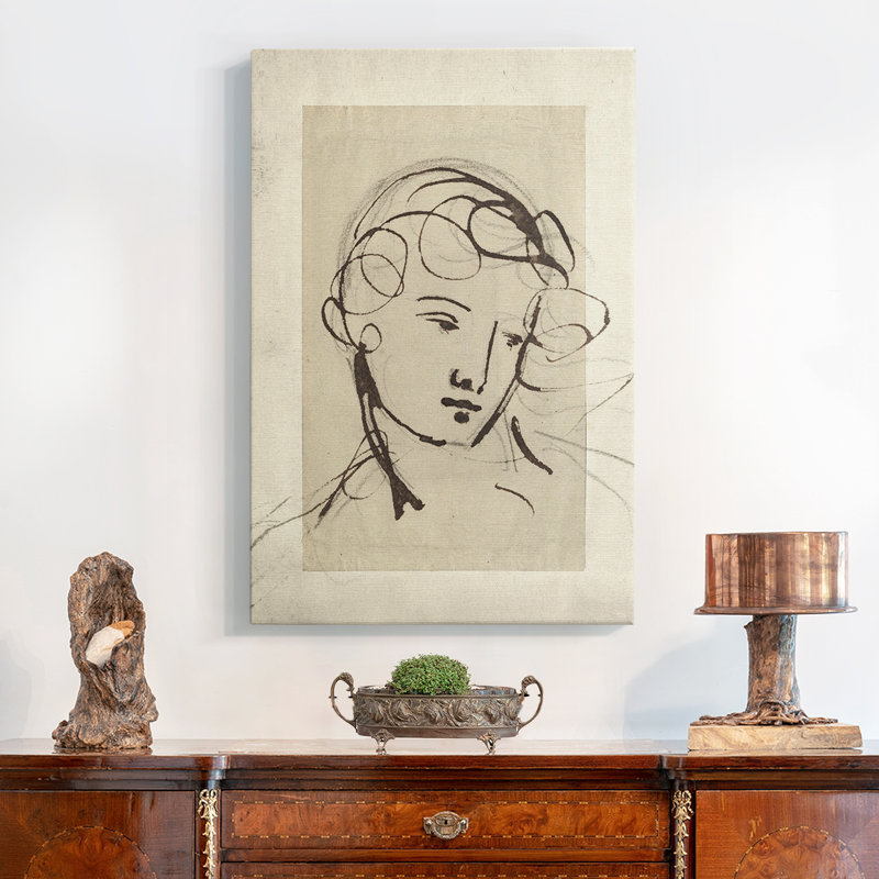 Croquis rétro CVI, ensemble de toiles encadrées, H 19 po x l 13 po