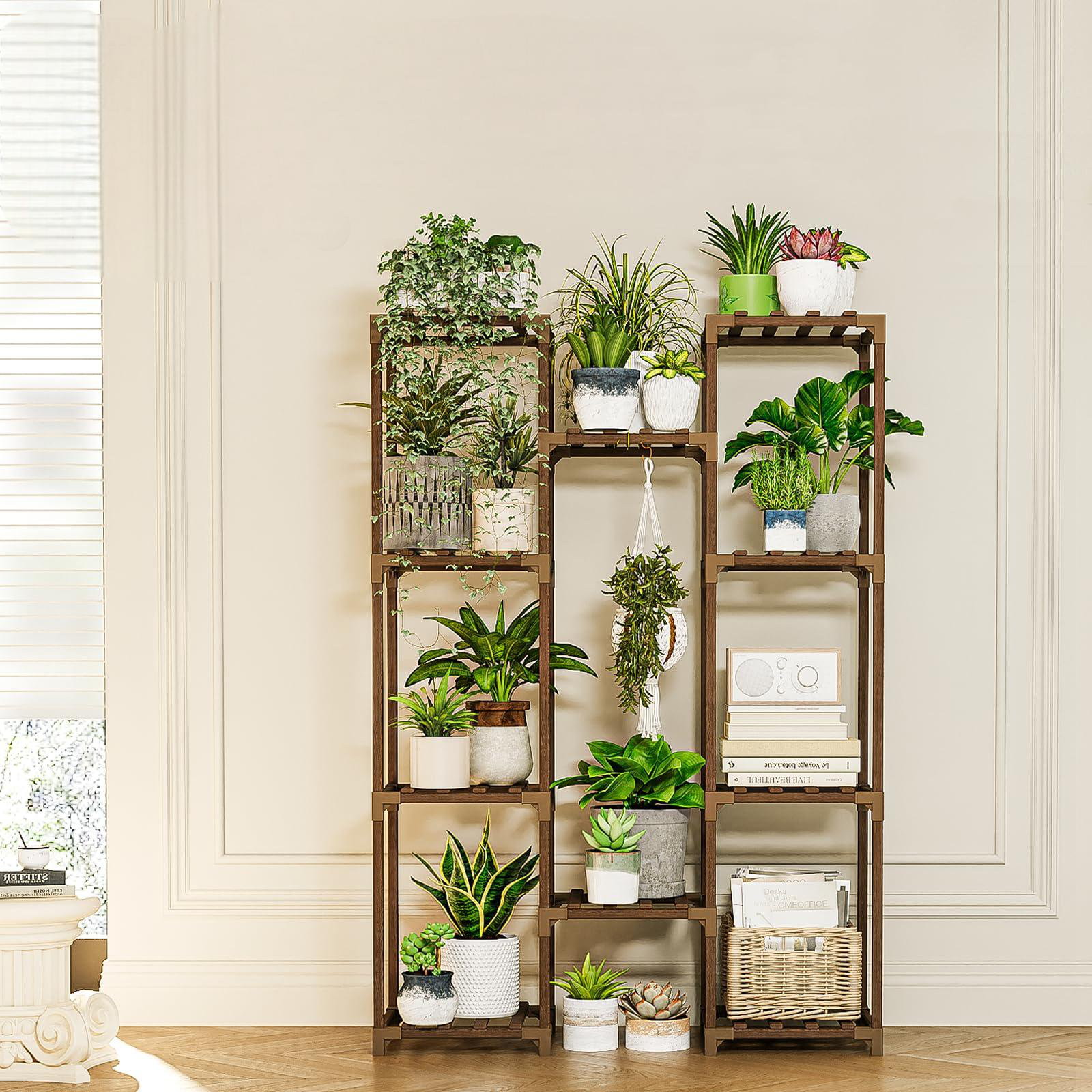 Arlmont & Co. Plant Stand Indoor Outdoor Tall Plant Shelf For Multiple ...