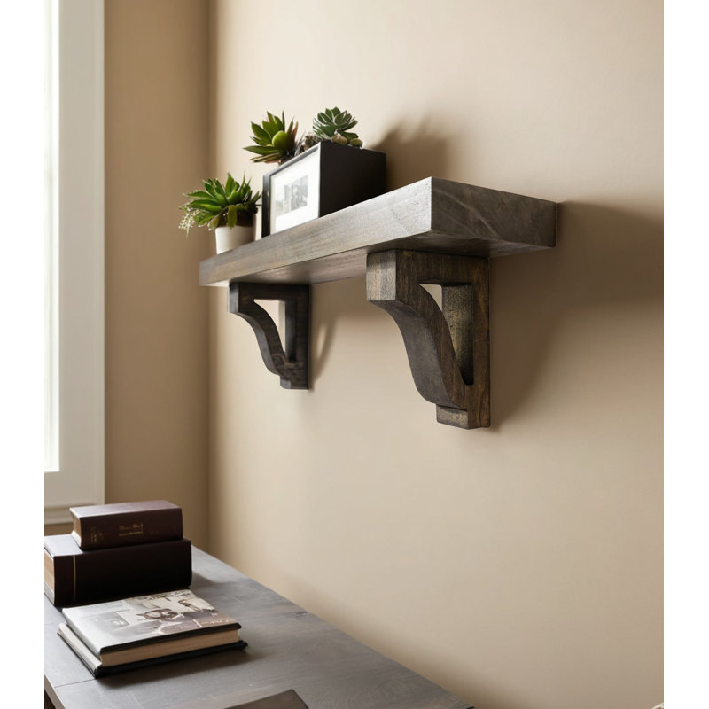 Modern Rustic Poplar Corbels(Set Of Two), Beige