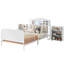 Base de lit plateforme simple en métal avec rangement léger et escamotable, tête de lit pour enfants, blanc-1444553490
