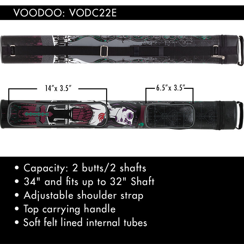 Voodoo VODC22E 2x2 Voodoo Queen Hard Pool Cue Case