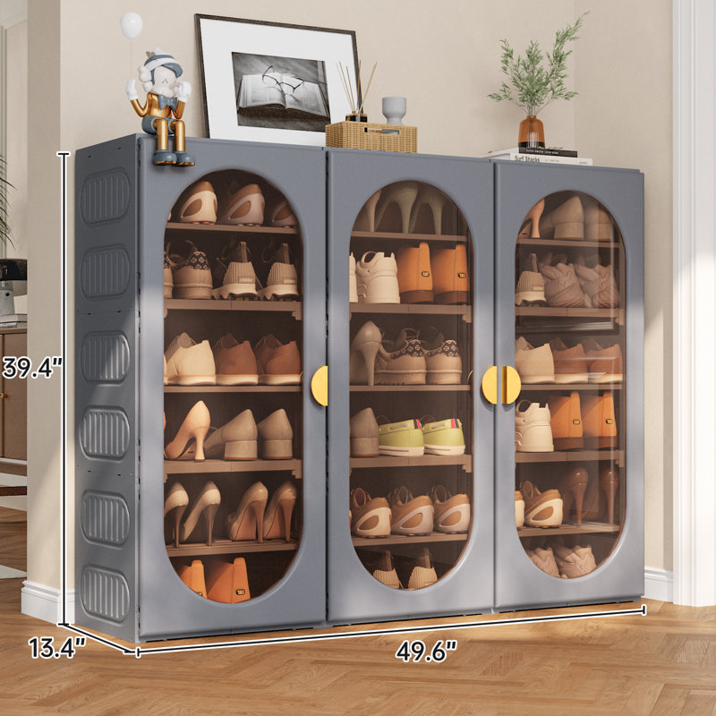 Rangement à chaussures avec porte transparente Sreyas, 36 paires