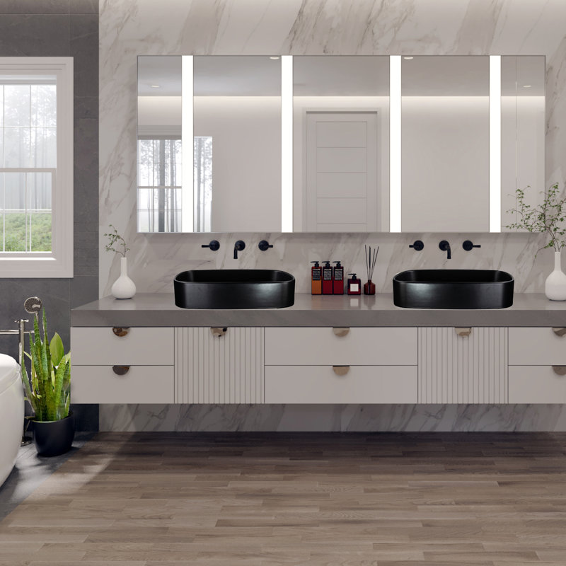 Regatta 24'' L Bathroom Sink, Matte Black