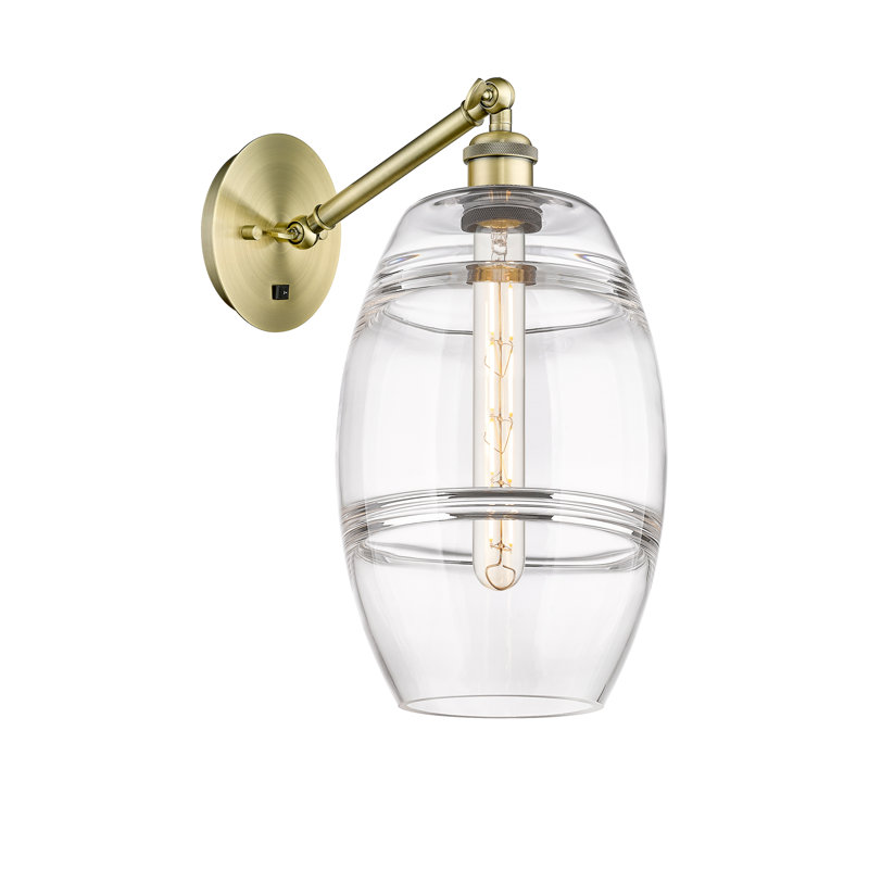 Dundrod Steel Armed Sconce, Clear, Antique Brass