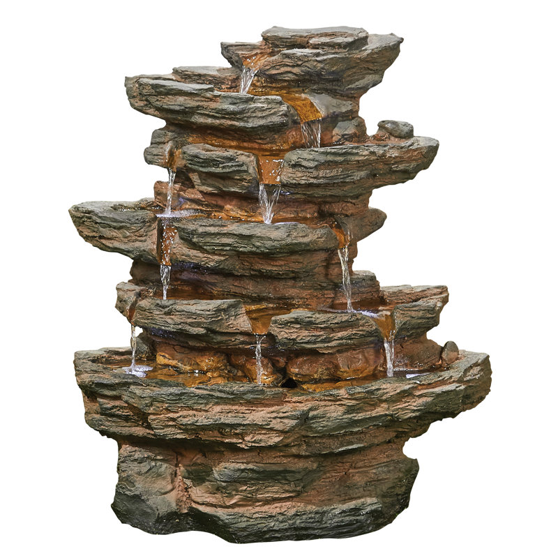 Goslin Easy Fountain Kelkay Solar Red Rock Springs with lights Water Feature