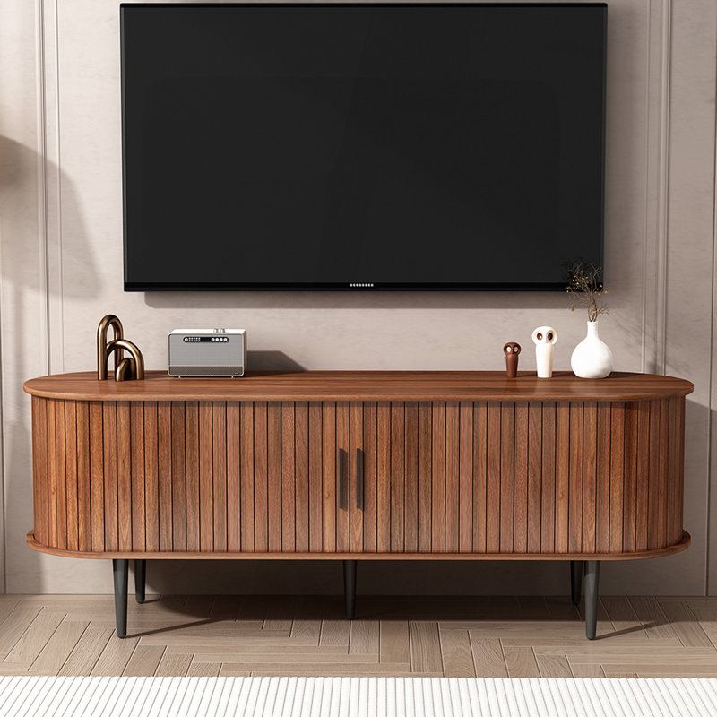 Meuble télé 55 po avec armoire moderne, Noyer