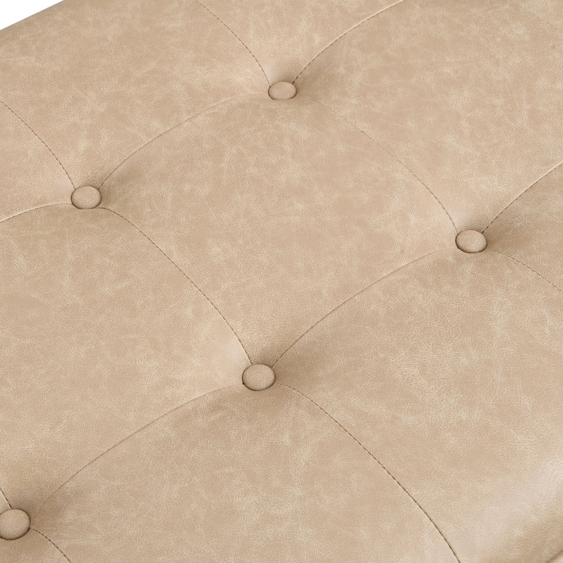 Izaic 48.4" Rectangle Tufted Upholstered Cocktail Ottoman, Brown/Taupe