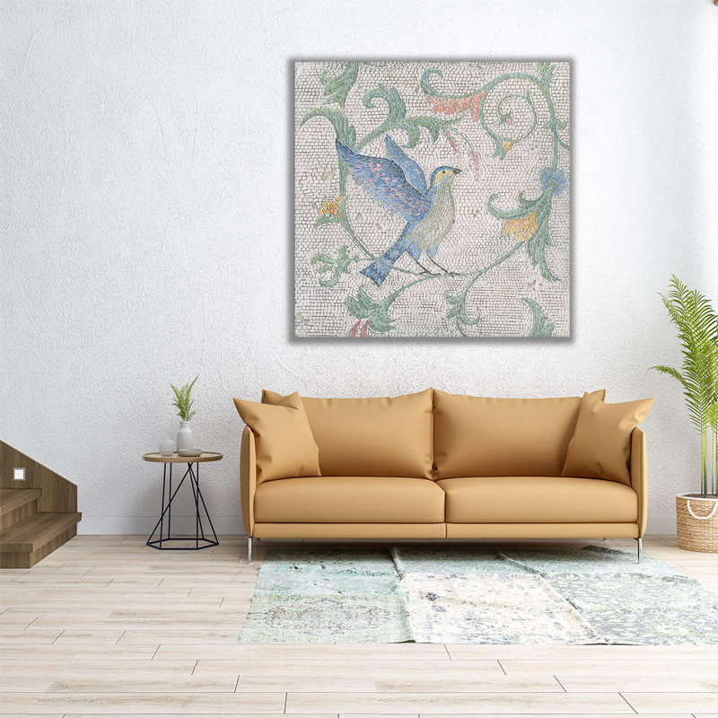 «Mosaic Birds I», reproduction d'art sur toile, H 12 po x l 12 po