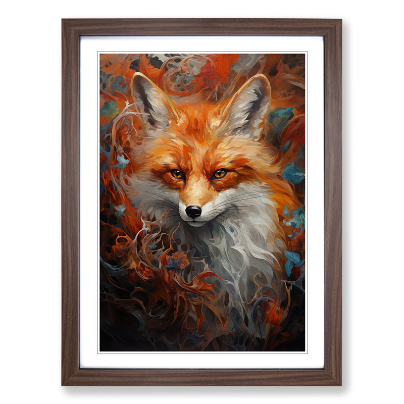 Single Picture Frame Print on Wood, 64cm H x 46cm W, Walnut Framed