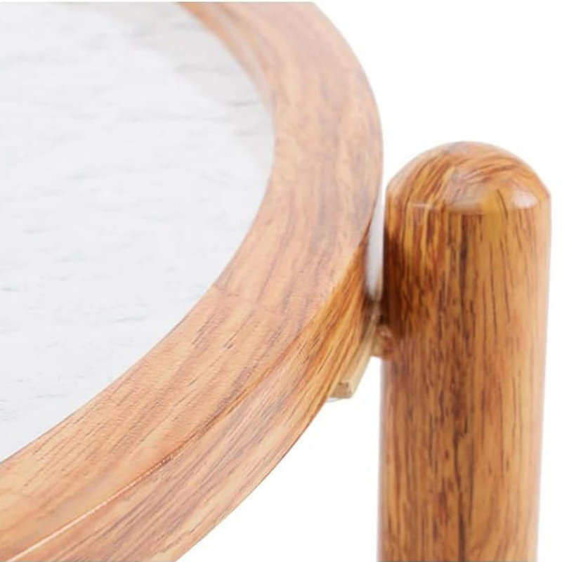 Table basse 25,6 po, Noyer / verre ondulé, Noyer