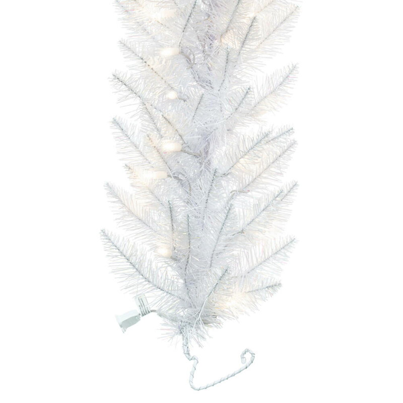 Sparkle White Spruce 108 " Pre-Lit Mixed Greenery Garland