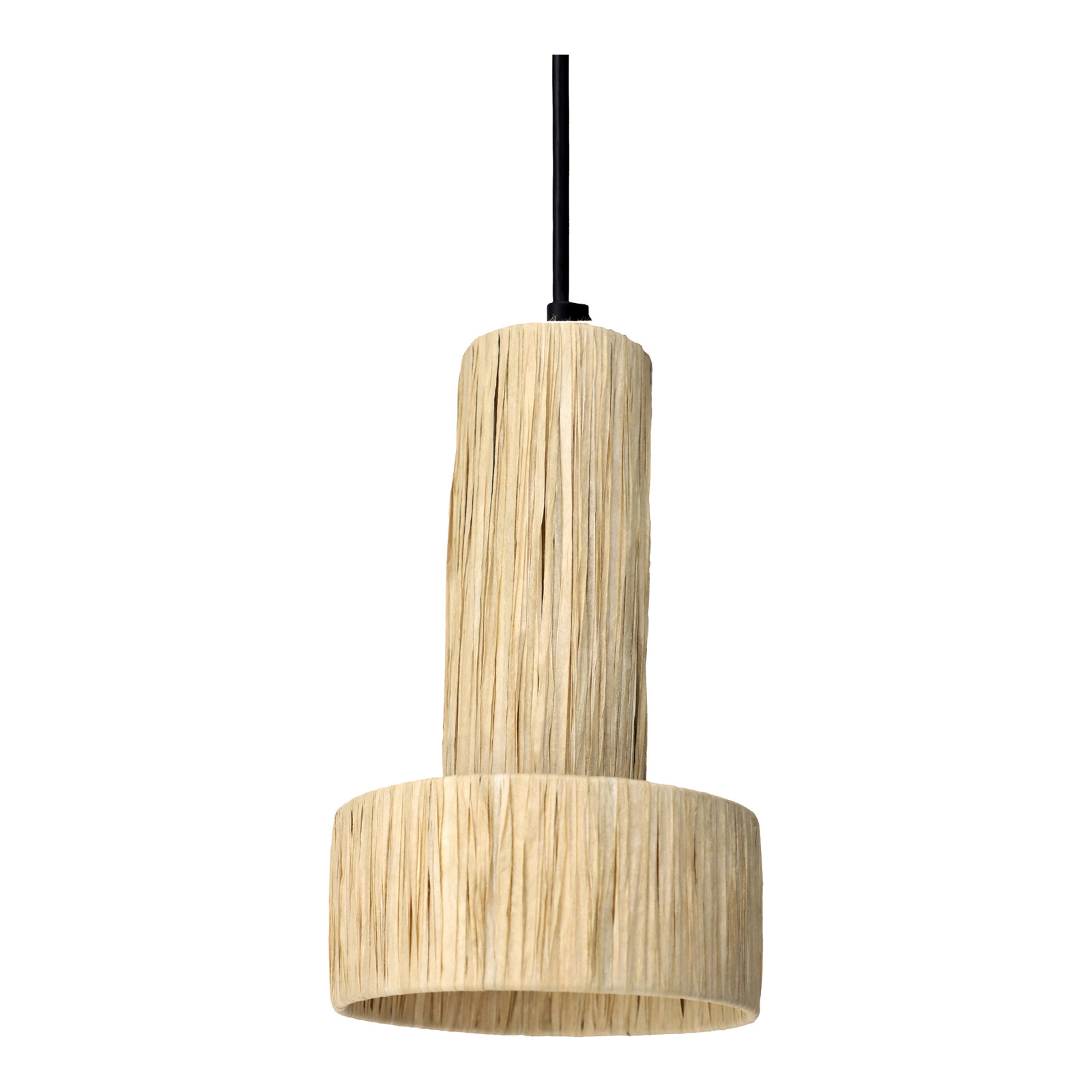 Jalisa Single Light Raffia Iron Pendant, Natural