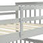 Lit superposé simple au-dessus de double en bois gris, équipé et doté de caractéristiques, construction en pin robuste, peut être divisé en deux pour plus de commodité, pas de sommier nécessaire, rampe supérieure - protection de la longueur, bas
