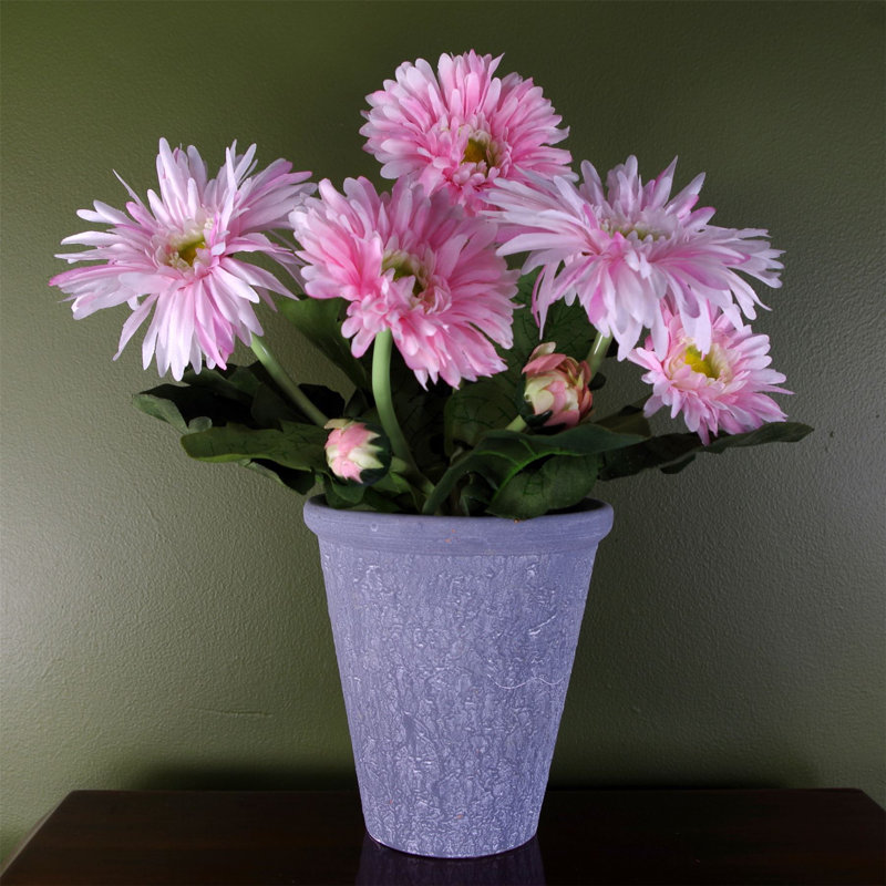 33cm Faux Flowering Plant in Plastic