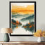 Orange vert forêt sauvage au coucher du soleil II - forêt, art mural salon