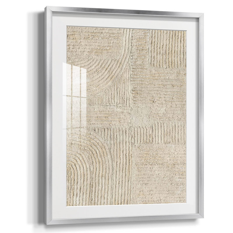 Sandstone Pastures I, reproduction encadrée, Papier avec cadre argenté, Blanc