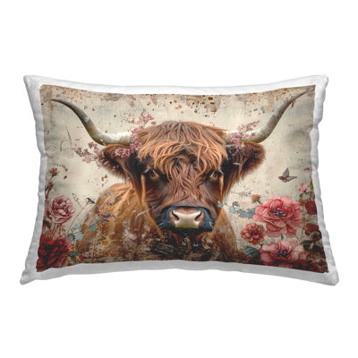 Coussin Highland Cow in Spring