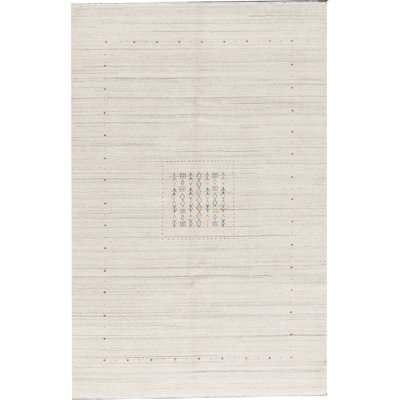 Gabbeh Wool Southwestern Area Rug in Ivory