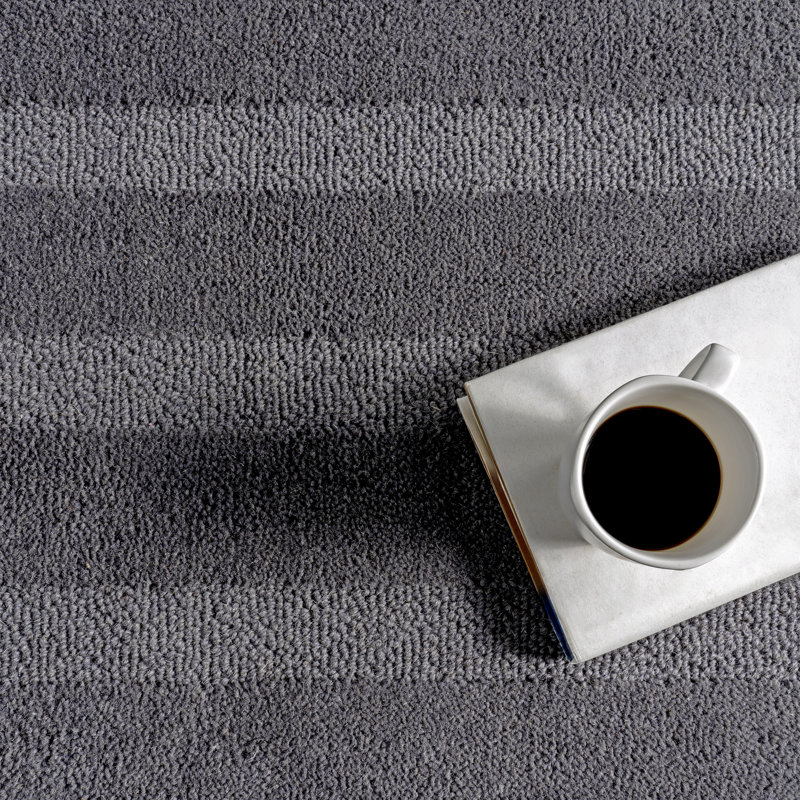 Gray Wool Handmade Striped 8' x 10' Area Rug