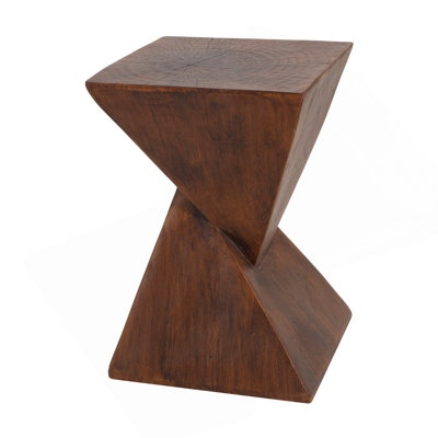 Geometric Mgo Side Table,Dark Brown