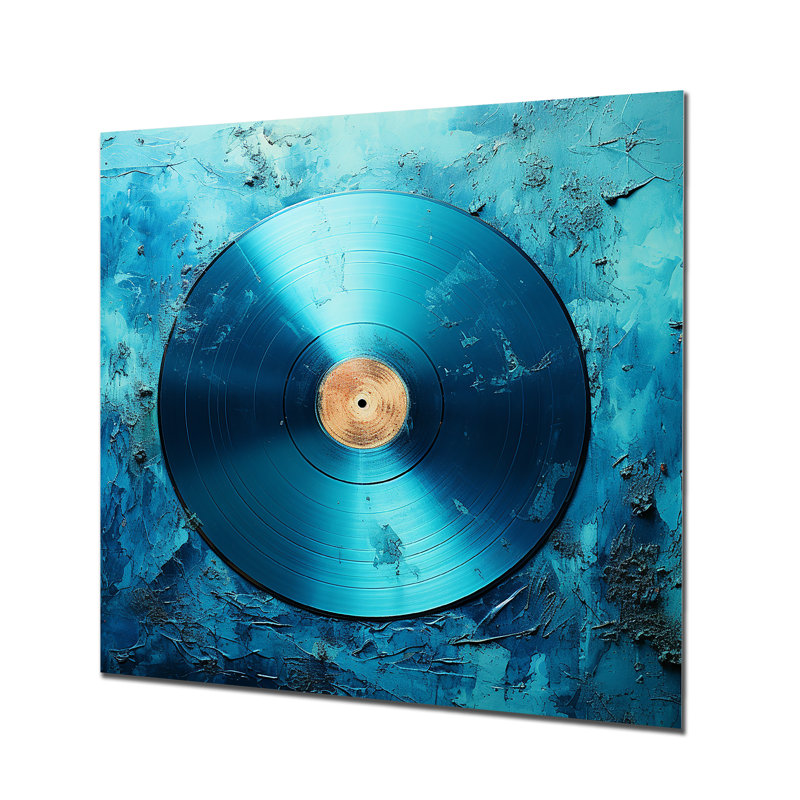 «Blue and Gold» vinyle disques 1 - disques vinyle, art mural en métal, H 16 po x l 16 po