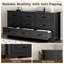 Commode de rangement à 63 tiroirs de 63 po de largeur, commode extra large en MDF avec poignées en métal, conception anti-basculement, console multimédia robuste et organisateur de vestibule-1343356063