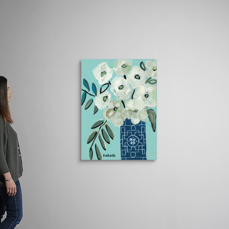 "Fleurs blanches pour Patricia" par Kait Roberts - reproduction d'art sur toile, H 40 po x l 30 po x P 1,25 po, Toile tendue