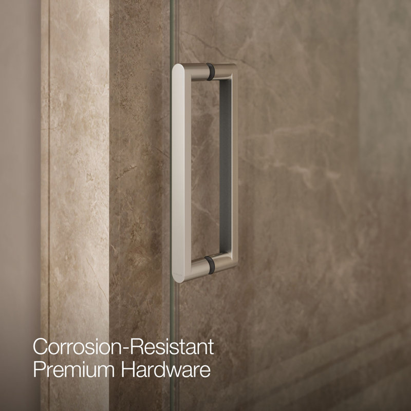Revel 27.25'' x 74'' Pivot Shower Door with CleanCoat® Technology, Bright Polished Silver