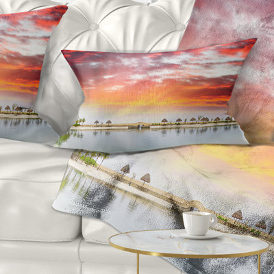 Coussin Roatan Beach Sunset - paysage imprimé