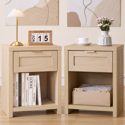 43cm W Manufactured Wood Bedside Table