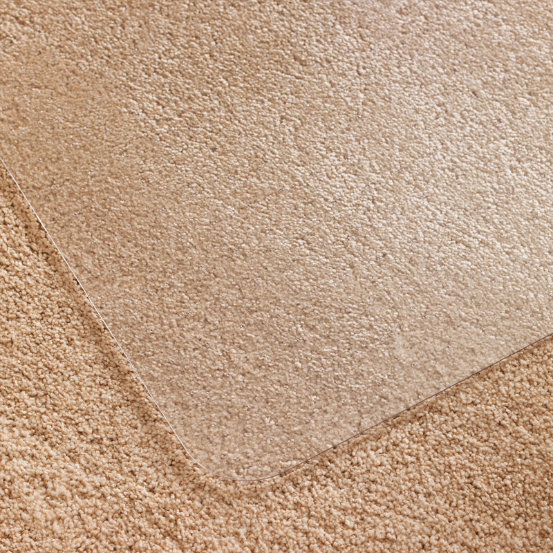 Clear Textured Polymer Ergonomic Chair Mat for Carpets