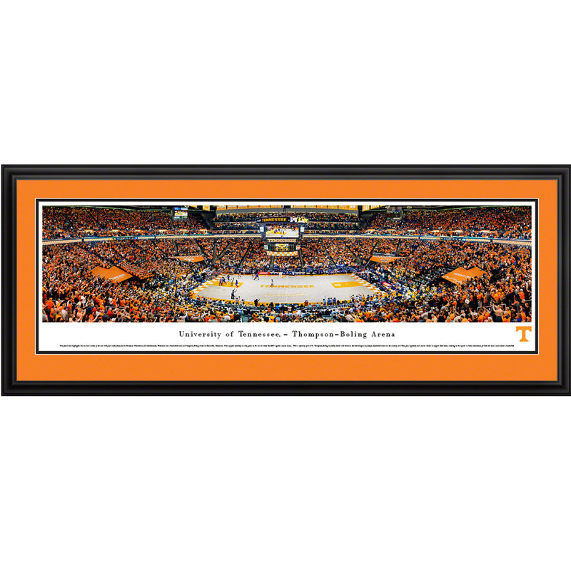 NCAA Tennessee Basketball, impression panoramique, H 18 po x l 44 po x P 0,88 po, Cadre flottant noir