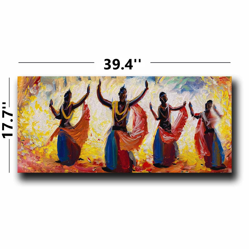 Vibrant Dance Silhouettes Canvas Wall Art