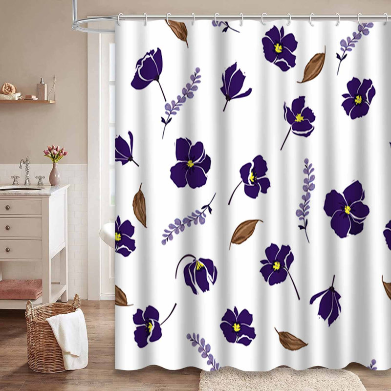 Rideau de douche imperméable à l'eau avec 12 crochets, L 72 po x l 84 po