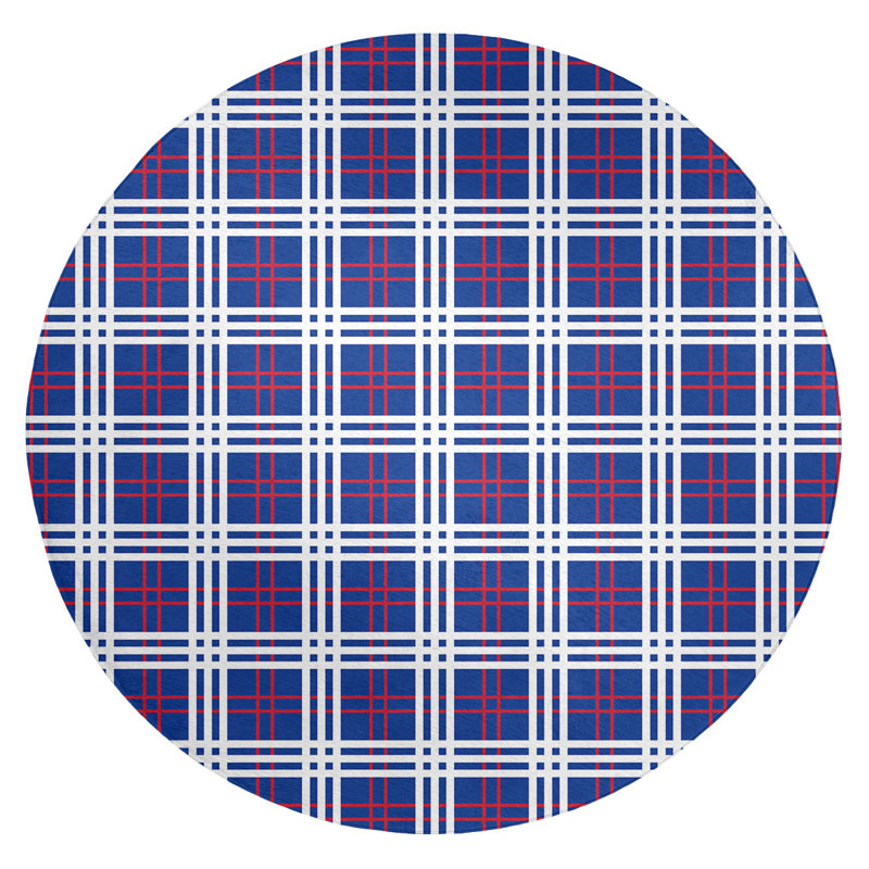 Plaid Indoor Rug, Round 5'