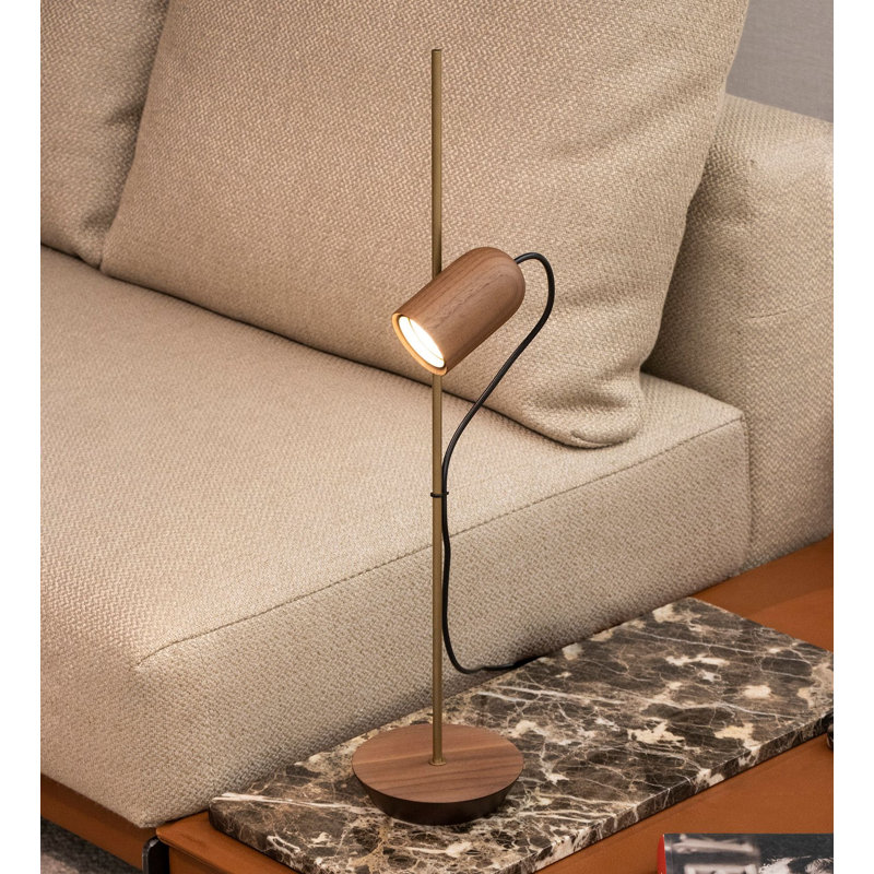 Onfa Table Lamp, Brass/Walnut, Walnut
