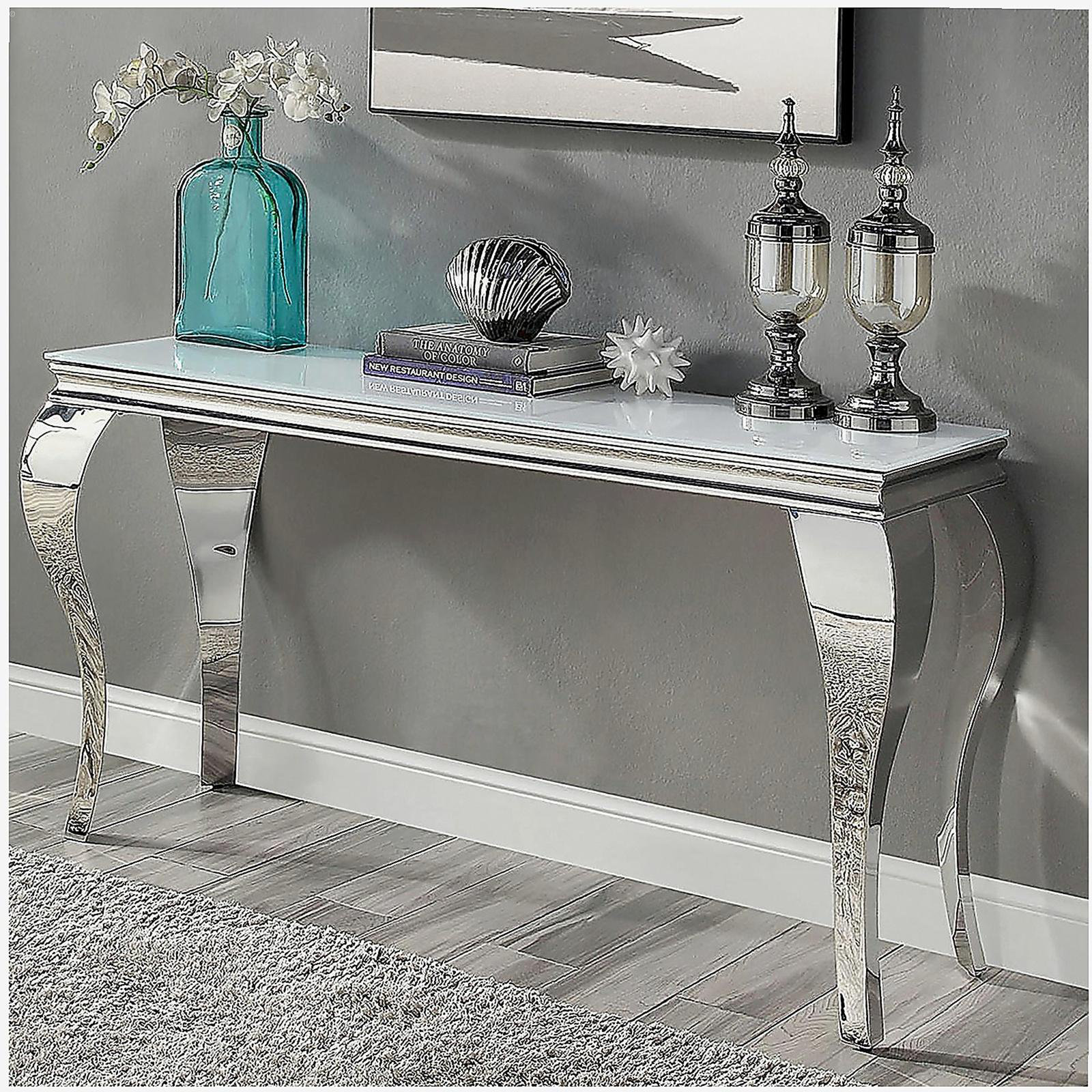 Wrought Studio™ Fashionable Modern 1-Piece Sofa Table White Glass Top ...