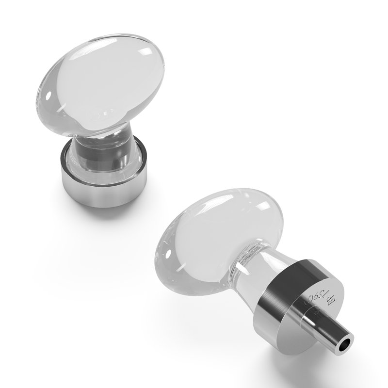Satin Nickel Round Glass Cabinet Knob with Mounting Hardware