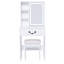 Coiffeuse à luminosité réglable avec miroir à DEL, rangement intelligent, tablettes à plusieurs niveaux, tabouret rembourré blanc pour les compartiments de bureau
