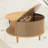 31.5" Modern Round Lift Top Coffee Table With Fluted Door & Storage-801705317