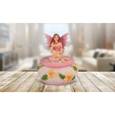Decara 3"H Pink Fairy Trinket Box Unique Gifts