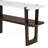 Wood Console Table with  Open Shelf,  Marble-Effect Top-1453518461
