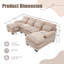 Canapé en U en forme de U de United We Win, canapé modulaire en chenille confortable de 110 po à 4 places pour le salon, canapé-lit modulaire avec méridienne double et mousse à mémoire de forme pour appartement-1086773732