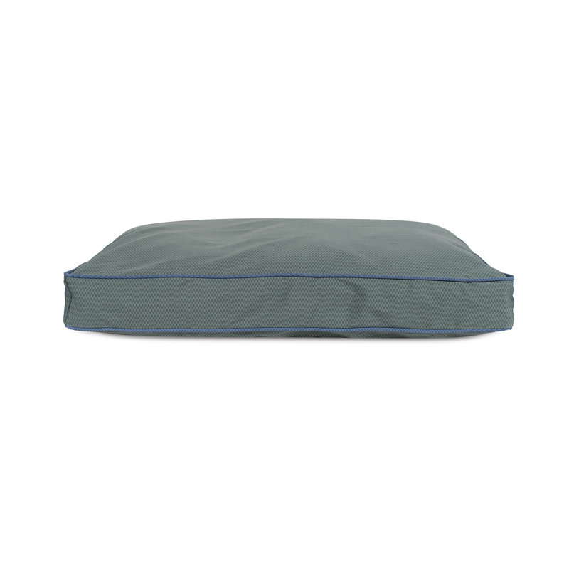 GreenDog Checkered Wave Pet Napper Dog Bed with Removable Cover , Large (42"w x 30"d x 4"h), Wavy Green