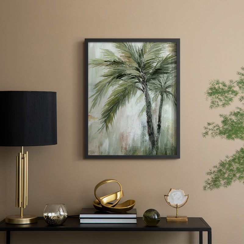 «Tropical Palm II», reproduction encadrée - bois massif, Noir, noir, noir, noir, H 11 po x l 9 po