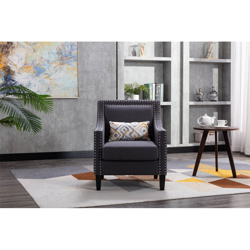 Méridienne capitonnée de 26,8 po de largeur, Gris anthracite