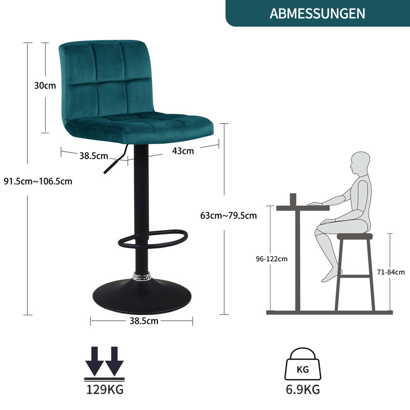 Paynter Swivel Adjustable Height Stool, Atrovirens